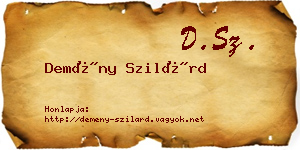 Demény Szilárd névjegykártya